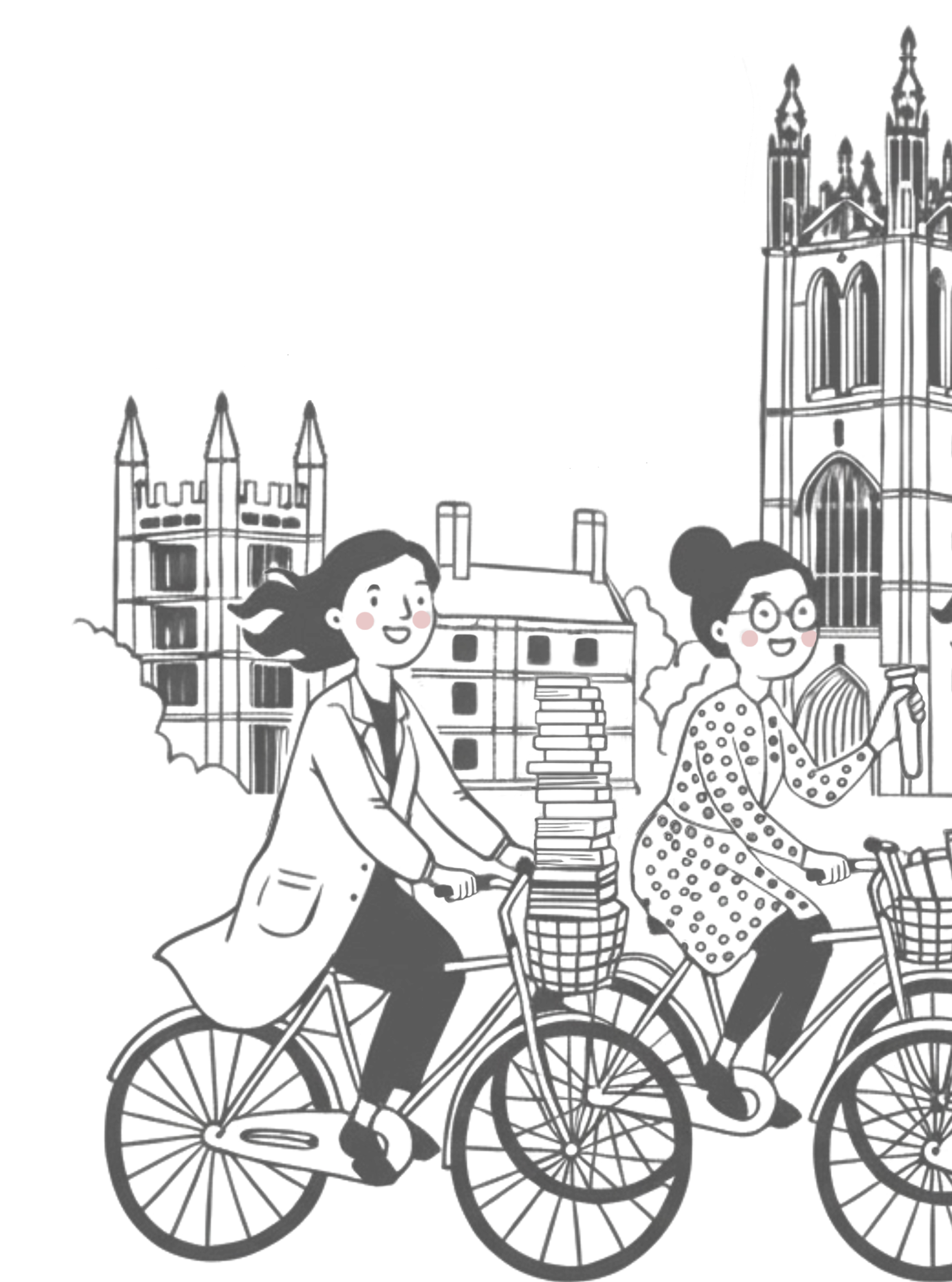 Illustration of Cambridge and cycling